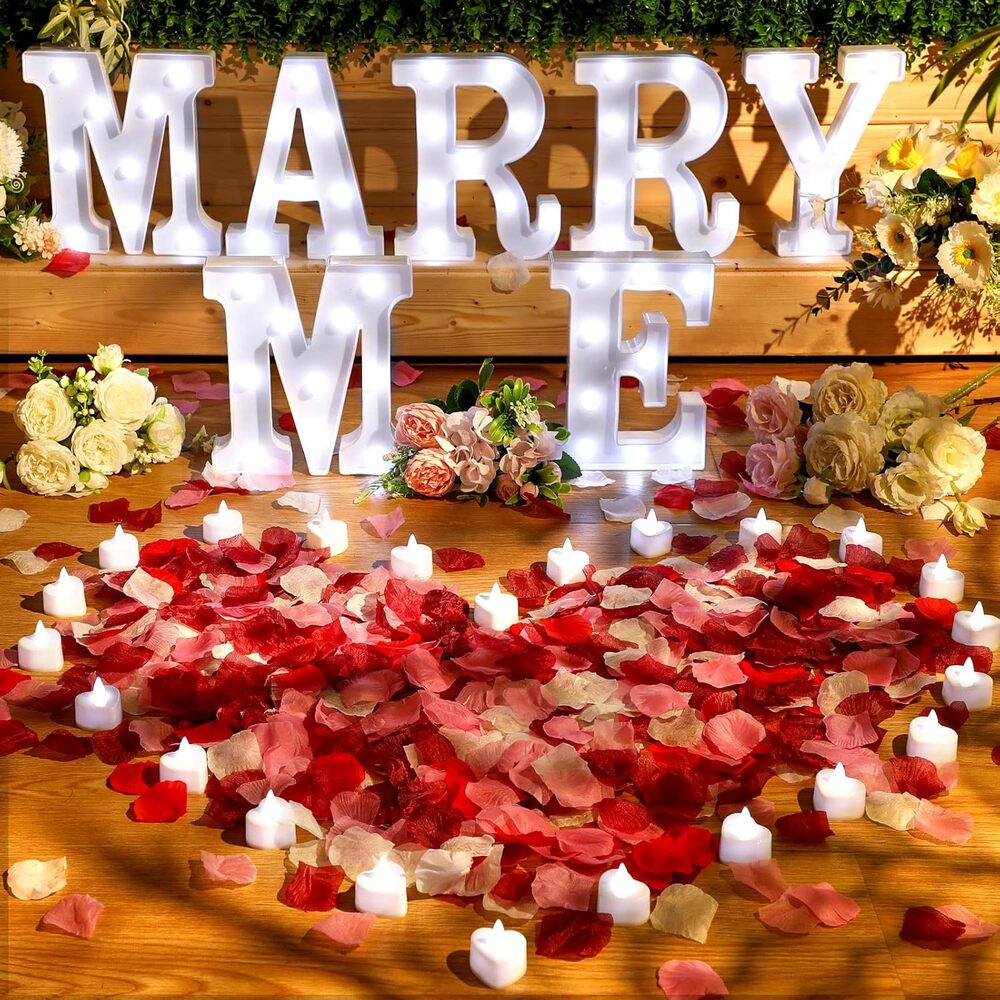 Marry Me Light up Letters Proposal Decorations
